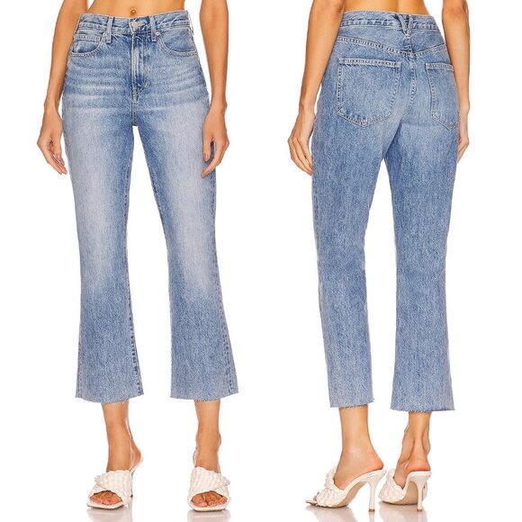 Veronica Beard Carly Kick-Flare Jean 25 Raw Hem High Rise Blue Pebble Stone $248 - Picture 1 of 16